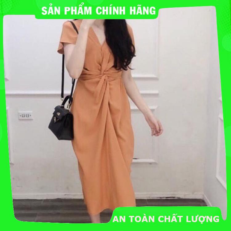 Váy xoắn eo - đâm xoắn eo trơn nhiều màu hàng đẹp chất cotton Đen Vàng Cam Hồng be trắng USTVRVV9