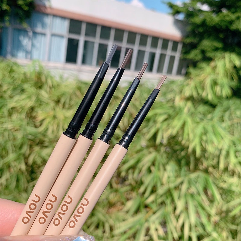 Bút Chì Kẻ Lông Mày NOVO Đầu Tam Giác Màu Nâu Đậm Đậm Chống Nước Không Lem