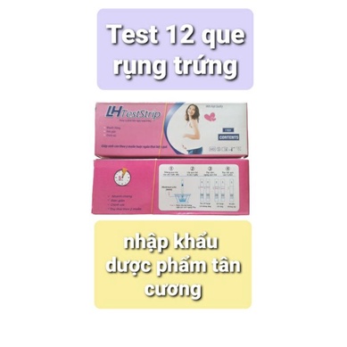 Hộp 12 que test thử rụng trứng Tân á hoặc LH teststrip giao ngẫu nhiên theo tồn kho.