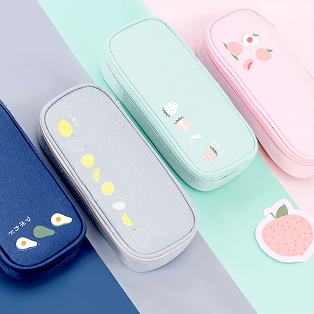 Túi đựng bút bằng vải oxford in họa tiết hoạt hình nhiều màu tùy chọn xinh xắn