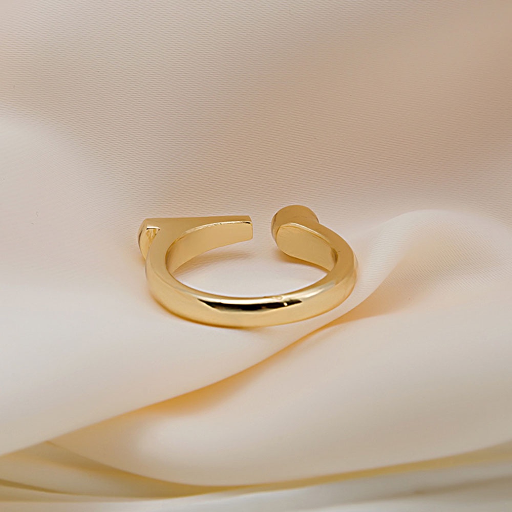 Nhẫn Hở Mạ Bạc/Vàng Họa Tiết Hình Học Có Thể Điều Chỉnh Cho Nữ