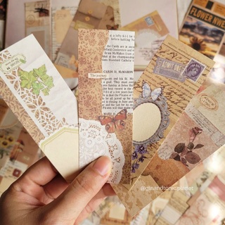 Mix 20 tấm giấy nền dạng bookmark phong cách junk journal - ginandtonic