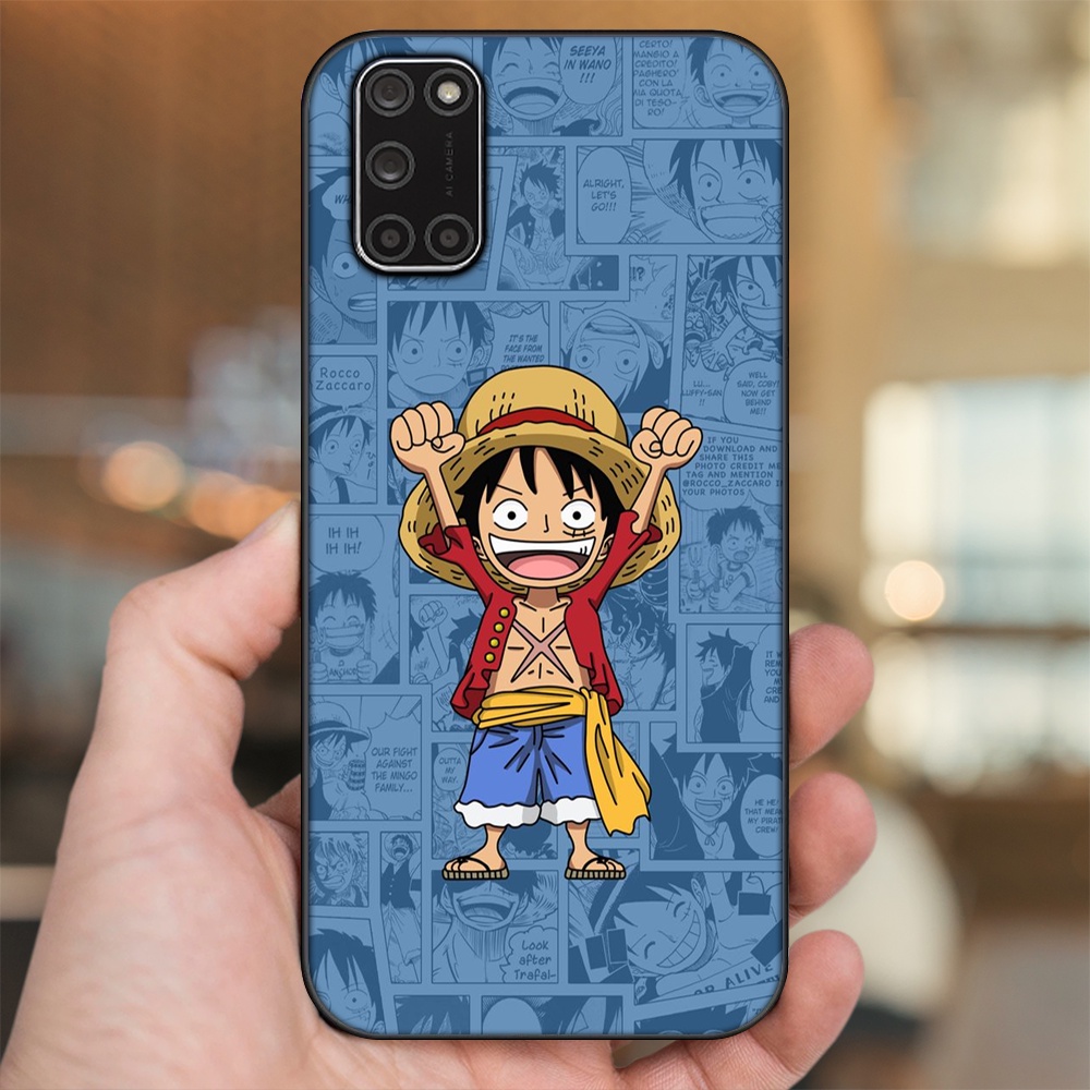 Ốp lưng Oppo A52, A92 viền đen in hình Luffy One Piece