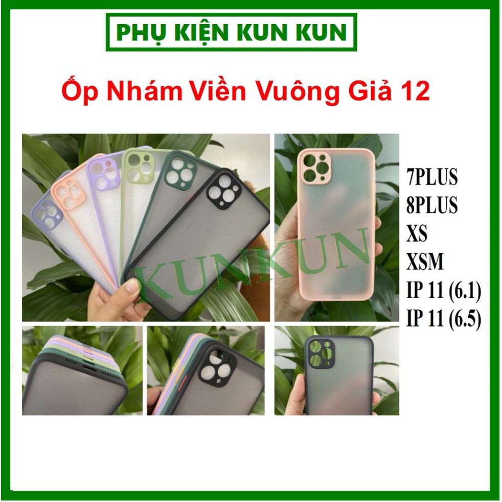 Ốp lưng Iphone 7plus/8plus, X/XS, XSM, IP11 (6.1), IP11 (6.5) giả Iphone 12, Phần viền vuông sang trọng [FreeShip_50K]