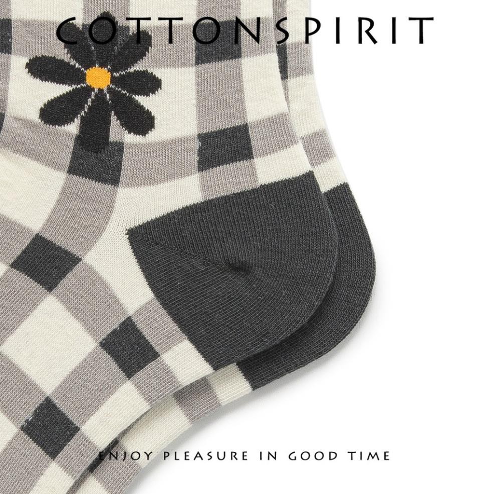 Vớ Cổ cao Nữ Kẻ sọc Caro Cotton Cao cấp Xuân Thu Hàn Quốc Tất Nữ cao cổ Ulzzang Hàn Quốc Cotton