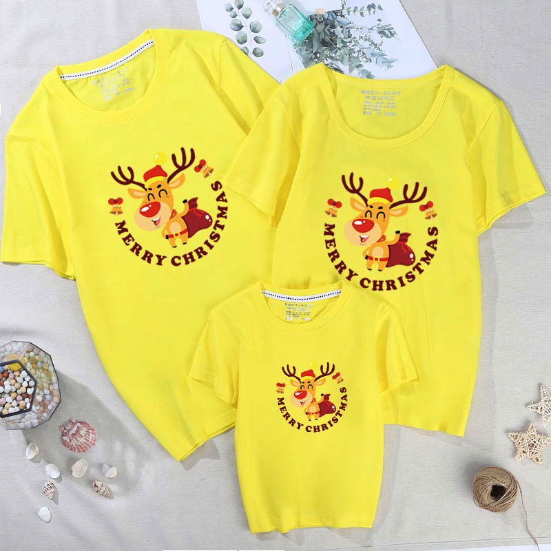 Áo Thun Tay Ngắn In Hình Giáng Sinh 2022 95 Cotton Cho Cặp Đôi