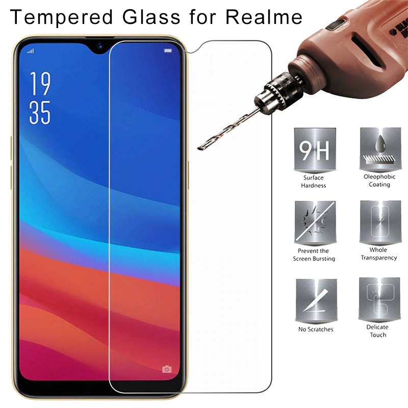 Miếng Dán Kính Cường Lực Cho Realme 5, Realme 5 Pro, Realme Q, Realme C3