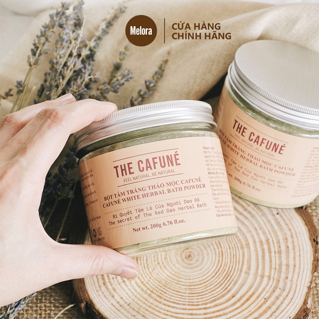 Bột tắm trắng thảo mộc chính hãng Cafuné 200g - Thành phần thảo mộc tự nhiên 100% Giúp dưỡng trắng mịn và sáng da
