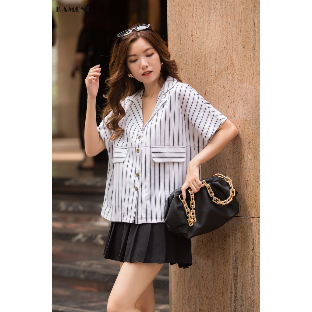 Áo cổ vest kẻ sọc KAMONG A047 | BigBuy360 - bigbuy360.vn