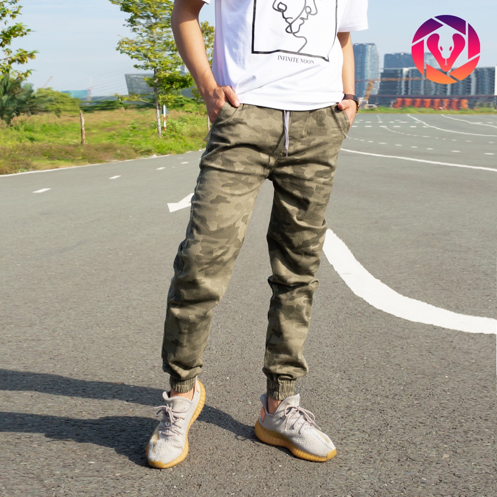 Quần jogger kaki lính, unisex, vải rằng ri dày dặn, ống quần bo thun, form body Hàn Quốc, năng động