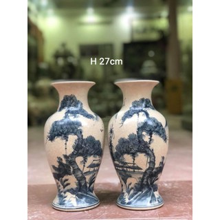 Lọ hoa men rạn gốm sứ Bát Tràng
