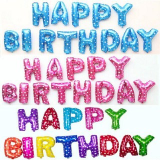 Bóng trang trí sinh nhật 13 chữ Happy birthday (không bao đổi trả)