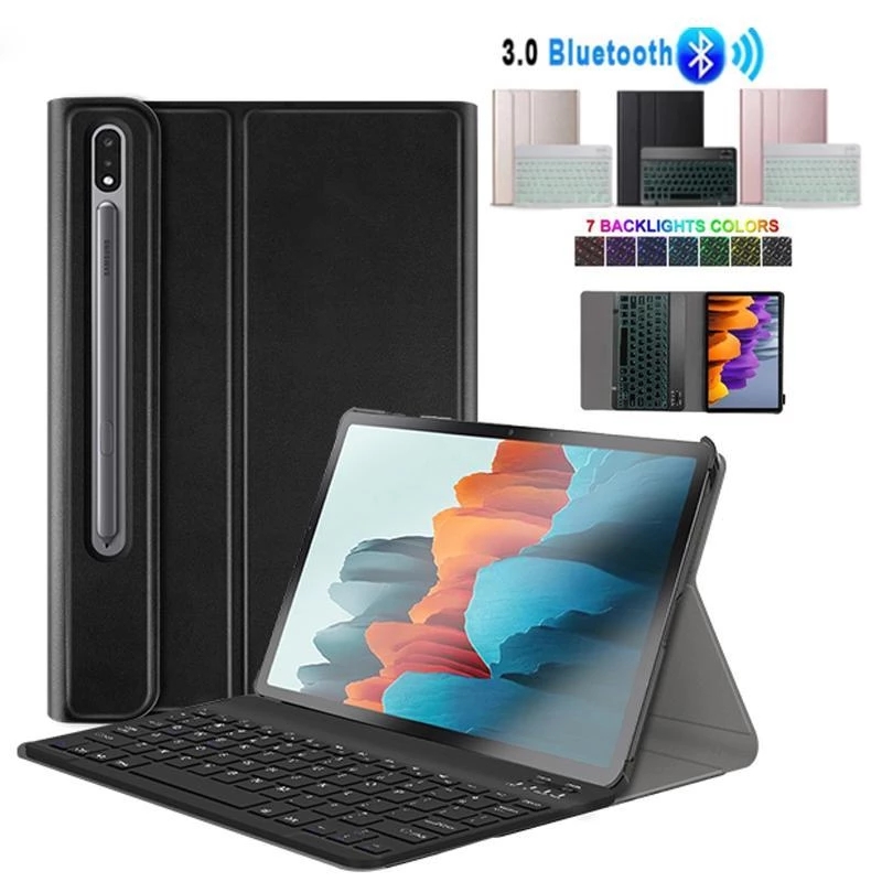 Bao Da Kèm Bàn Phím Không Dây Cho Samsung Galaxy Tab S7 + S7 Plus S6 Lite S5E S4