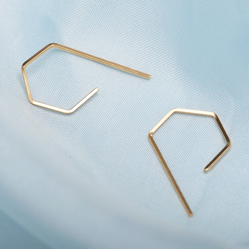Đôi khuyên tai hợp kim kiểu hình học đơn giản trẻ trung cho nữ