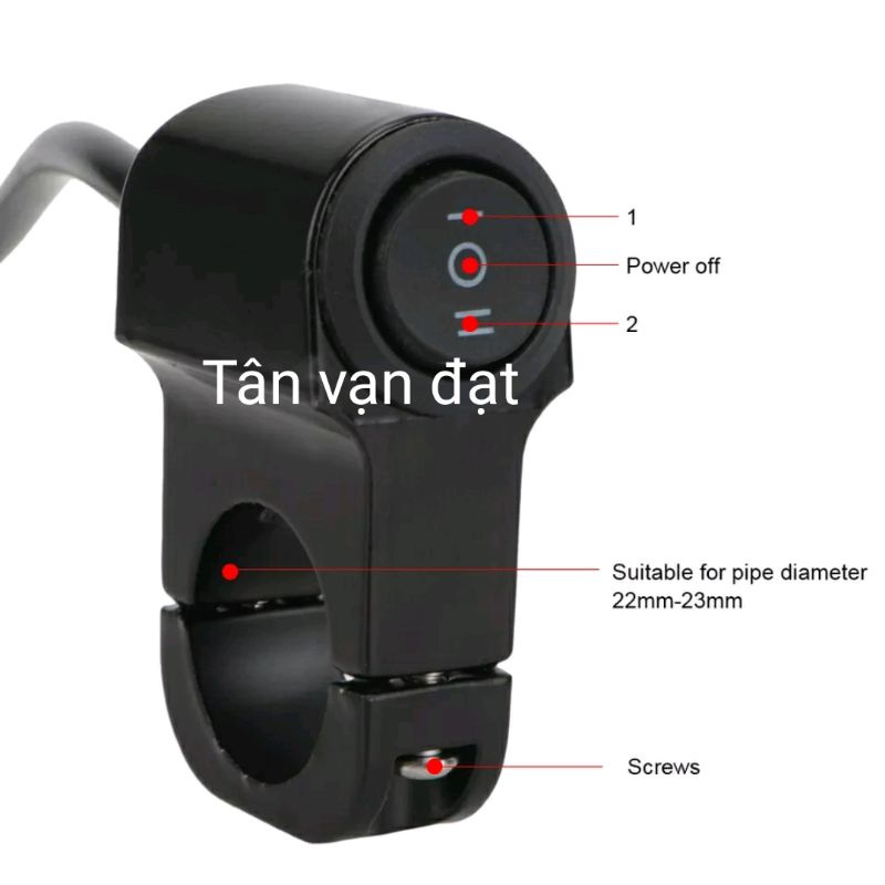 Công tắc Mở-Tắt-Mở màu Đen bằng Nhôm dây to dài