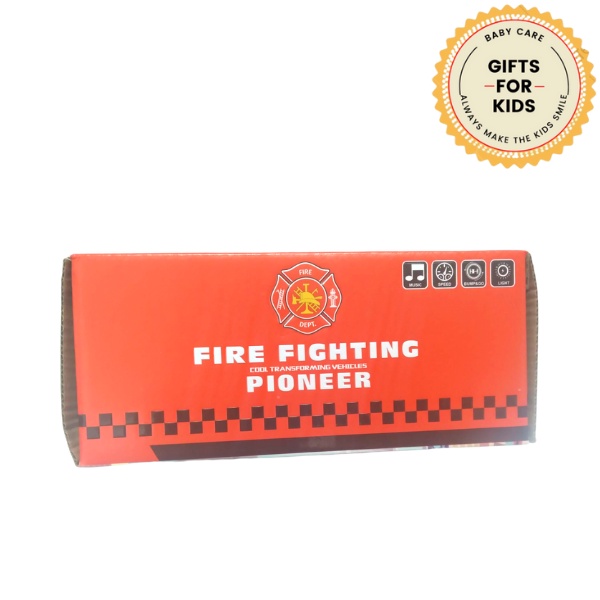 Đồ chơi biến hình xe cứu hỏa biến thành robot phát nhạc, phát sáng, di chuyển