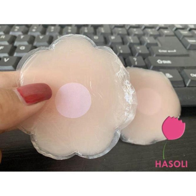 Miếng Dán Ngực Silicon Cao Cấp Hộp 5 Đôi  Loại Có Nhũ Che Đầu Ti  (Hộp Sắt)