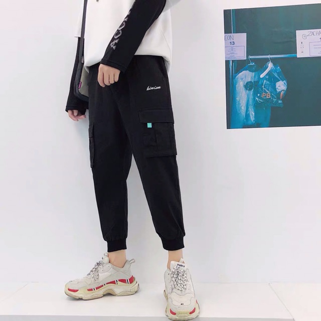 FREESHIP 50k - Quần Kaki Nam, Nữ Jogger In LoGo