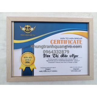 KHUNG BẰNG KHEN A4 - 21*30 - (Mặt kính) - GIÁ GỐC SẢN XUẤT TẠI XƯỞNG * TẶNG KÈM ĐINH 3 CHÂN*