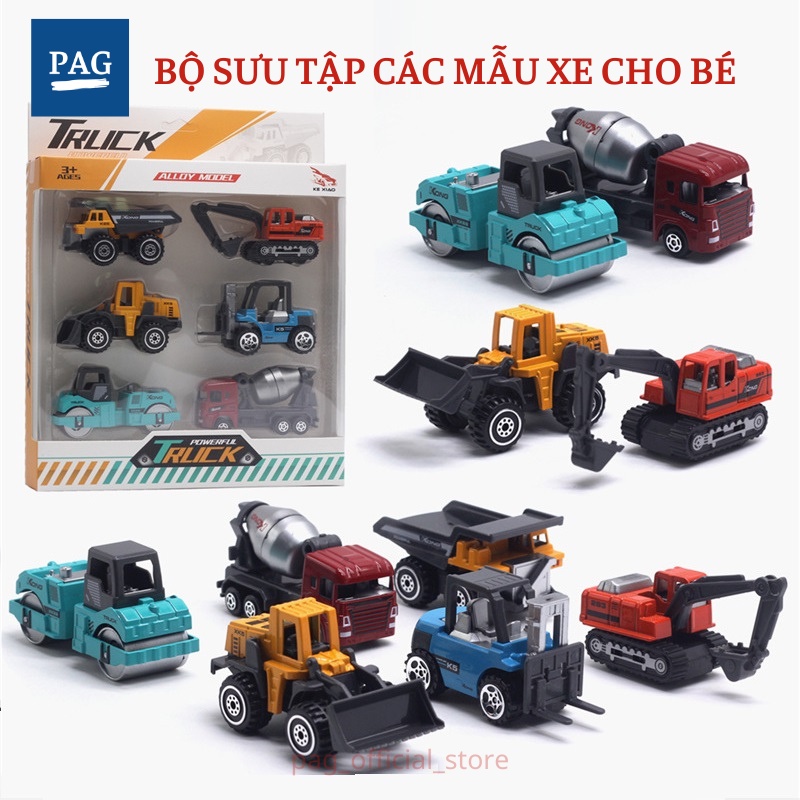 Tuyển tập xe đồ chơi mô hình công trình xây dựng cho bé, chất liệu metal an toàn, sắc sảo bền và đẹp