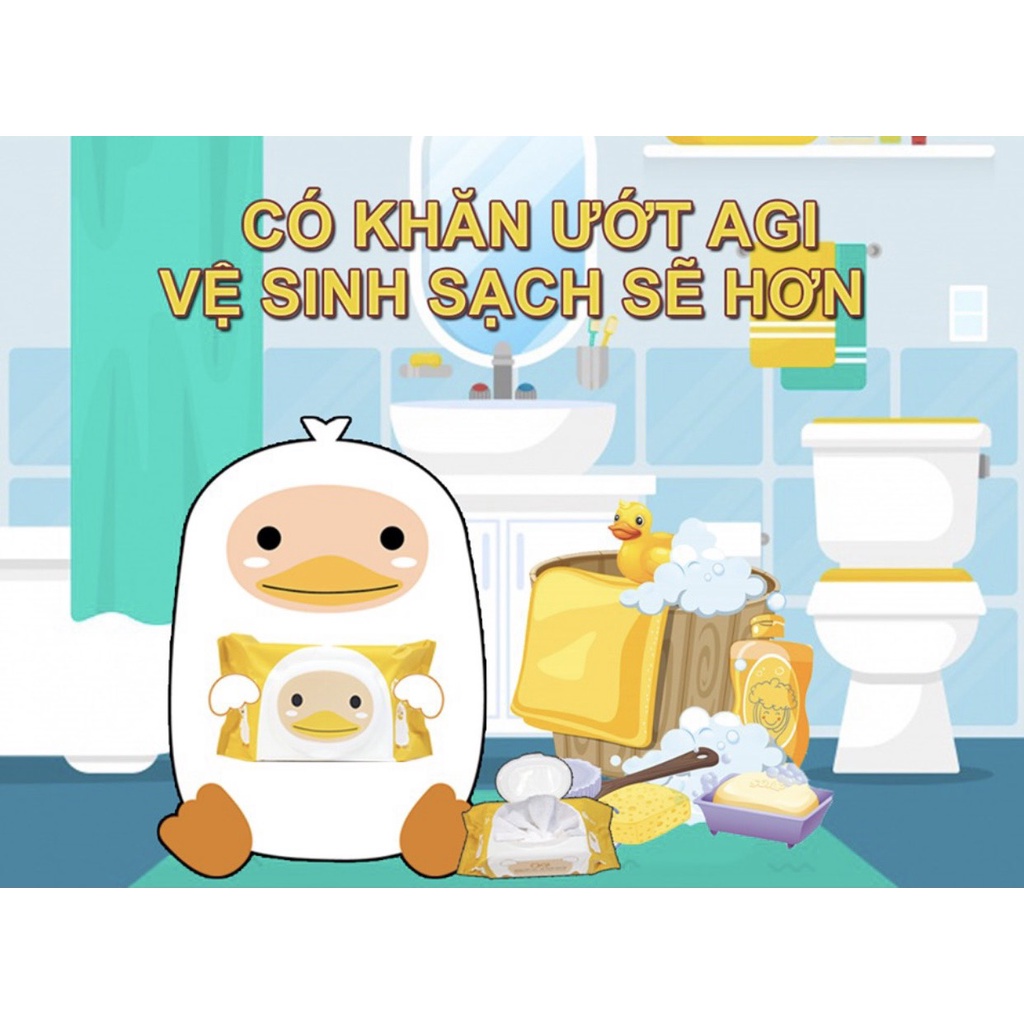 Khăn Ướt Agi Hàn Quốc 100 Tờ Không Mùi Chính Hãng ( giao màu ngẫu nhiên)