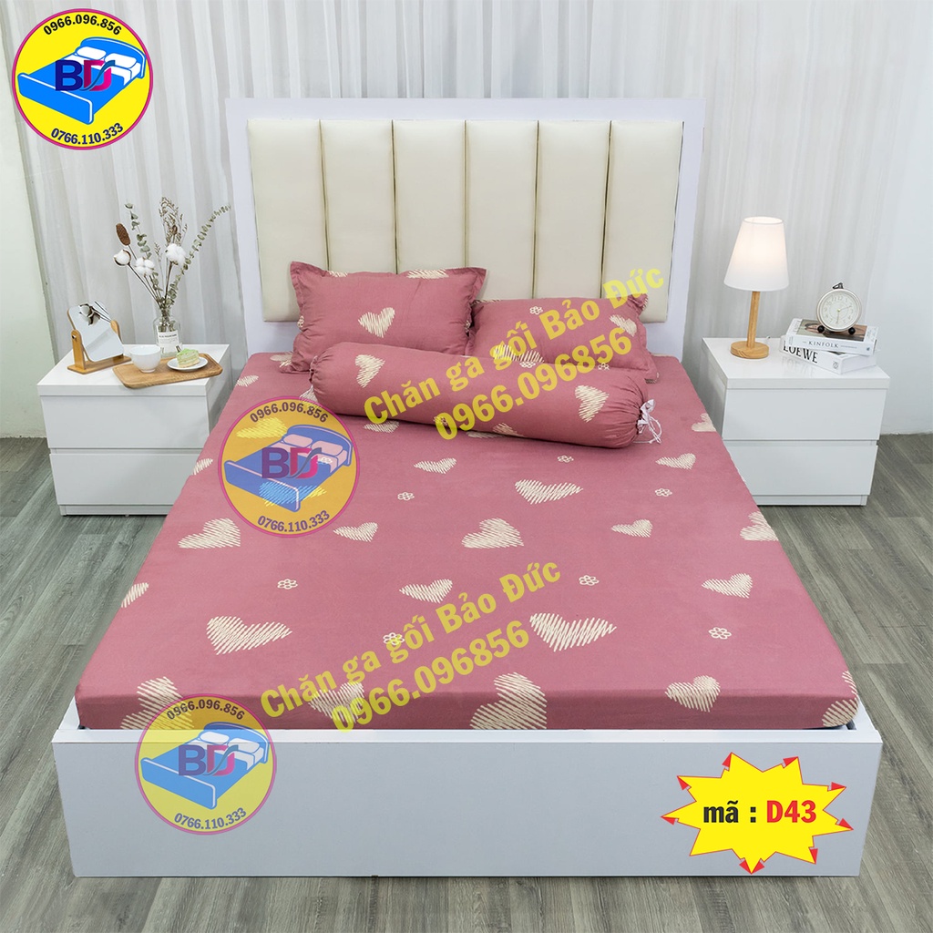 Bộ ga giường , ga bo chun bọc xung quanh chắc chắn ( gồm 4 món )