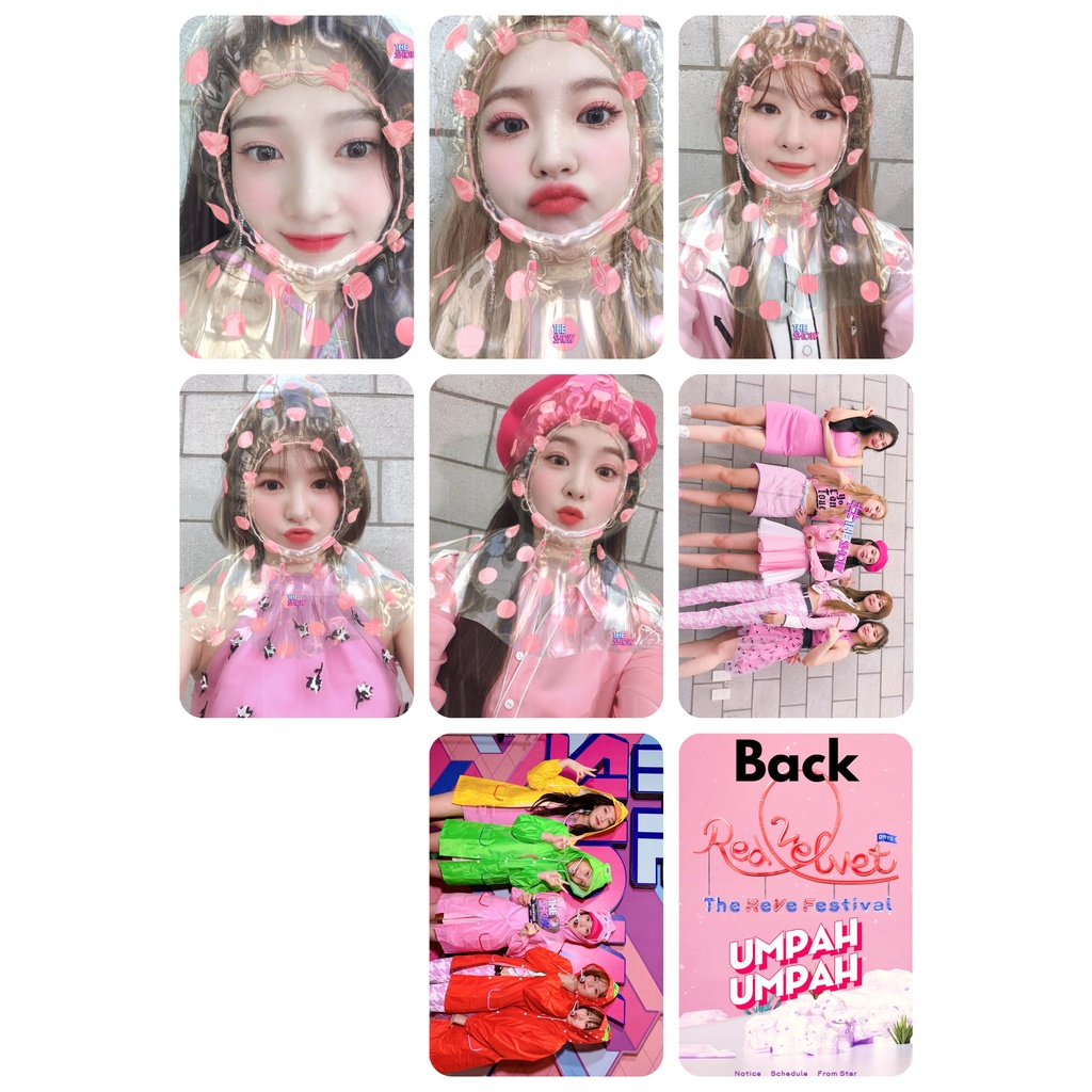 Set 7 card giấy bo góc in 2 mặt ảnh nhóm Red Velvet - Umpah Umpah The Show