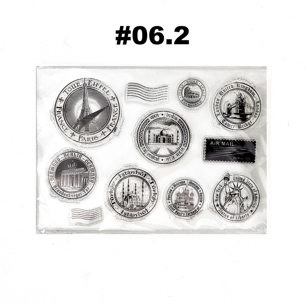 Stamp chủ đề retro 2 tiện dụng trang trí sổ tay, scrapbook, planner,... [ 06 ]