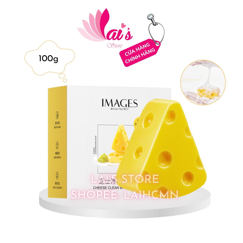 Xà Phòng Phô Mai Images (100g) Cheese Clean Brushed Soap Dưỡng Ẩm, Làm Sạch Bụi Bẩn, Sạch Sâu Lỗ Chân Lông - LAIHCMN