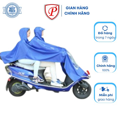 Áo Mưa 2 Đầu Vải Dù Da Cá Siêu Bền, Áo Mưa Cánh Dơi Vải Dù Vân Tổ Ong LOẠI 2 Người, Áo Mưa Đi Xe Máy, Chống Thấm Nước