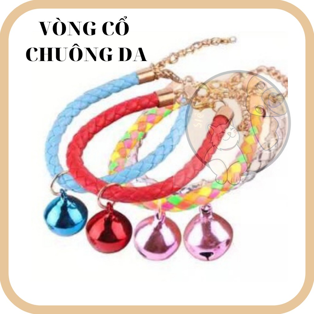 (FREESHIP)   Vòng cổ chuông da cho mèo