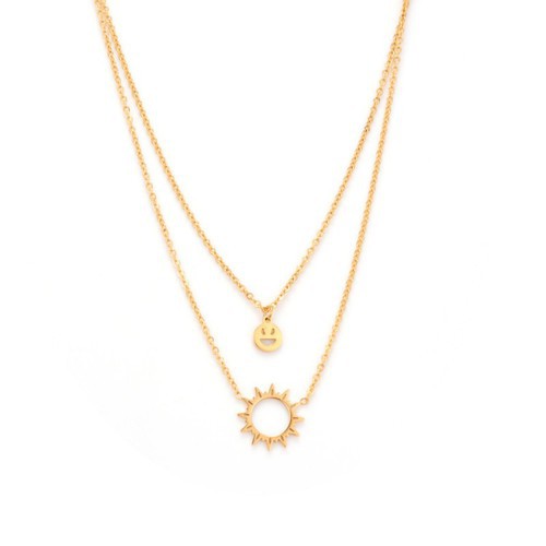 Dây Chuyền 2 Tầng Mặt Trời Titan Ko Đen TT 2581