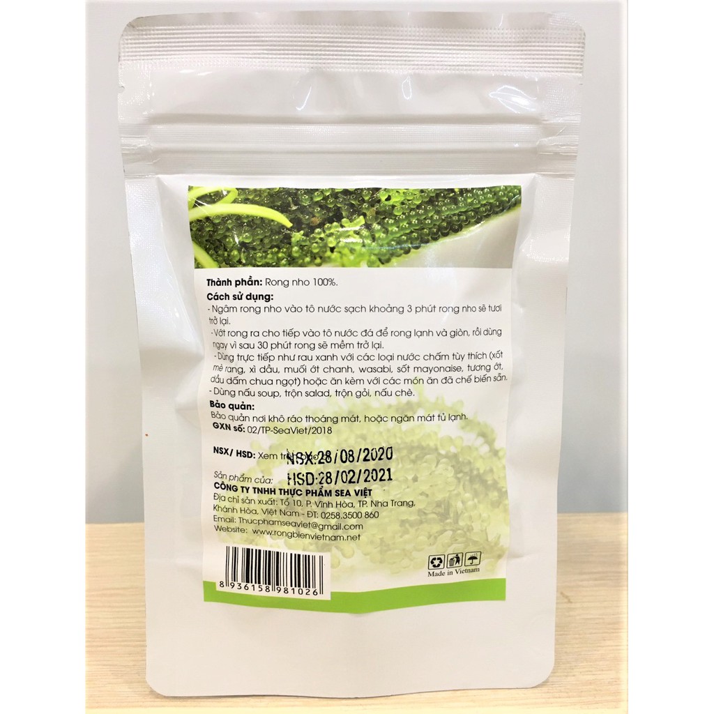 Rong nho tách nước Sea Việt gói 100g - Kèm 1 gói xốt mè rang | BigBuy360 - bigbuy360.vn