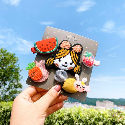 Set Kẹp Tóc Kiểu Hoạt Hình Đáng Yêu Độc Đáo Cho Bé Gái