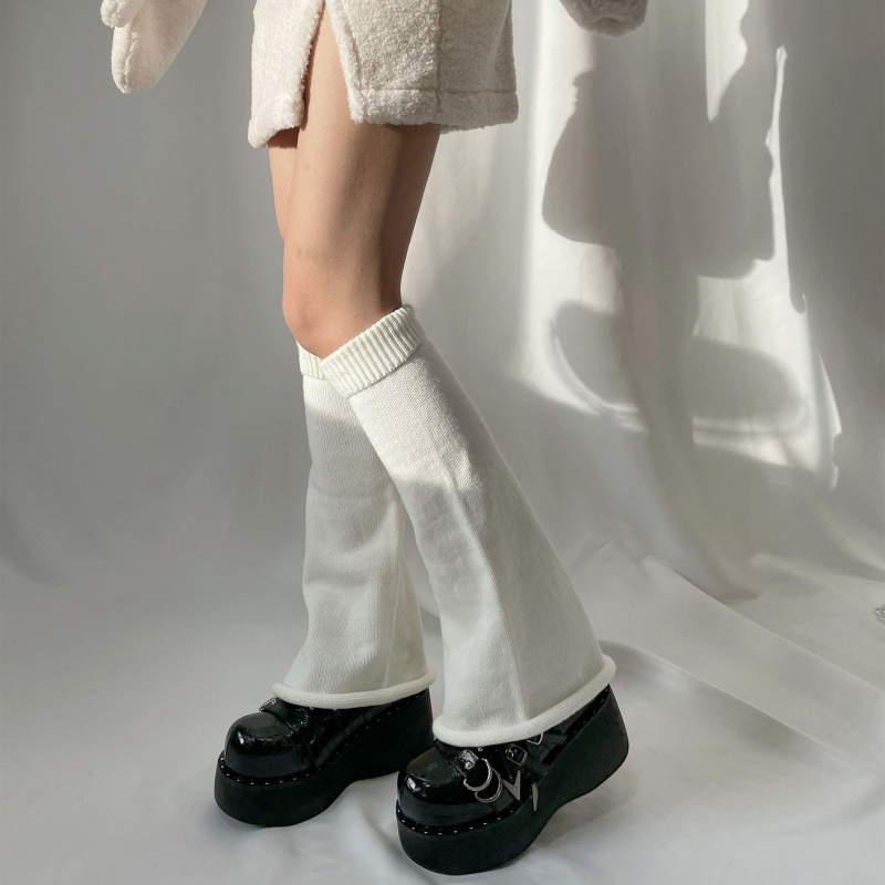 Vớ ống chân dài qua gối chất liệu dệt kim phong cách Lolita giữ ấm cho nữ