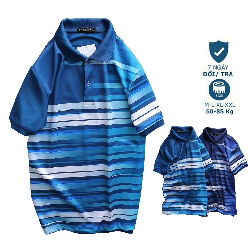 Áo Phông Nam Sọc Ngang Trung Niên Cao Cấp - Áo polo nam trung niên chất xịn | BigBuy360 - bigbuy360.vn