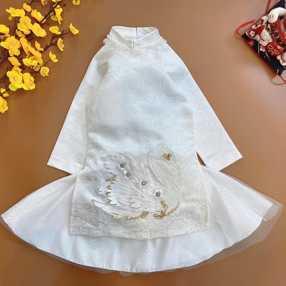 Áo dài thiên nga trắng - RABBITSHOP