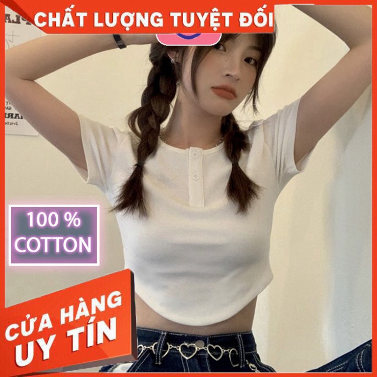 Áo croptop nữ cổ tròn khoét eo OZENKA , áo thun nữ kiểu crt ôm body tay ngắn thun gân 100% cotton màu đen trắng ghi hồng