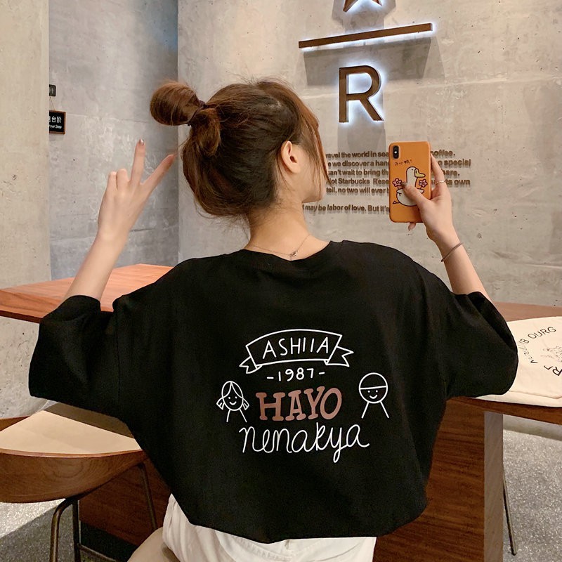 Áo phông nam nữ unisex tay lỡ thun form rộng teen cổ tròn oversize cotton giá rẻ basic HAYO đen trắng tee ulzzang