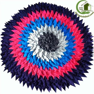 Thảm Lau Chân Vải Cotton Cao Cấp Hình Tròn - Giao màu ngẫu nhiên.