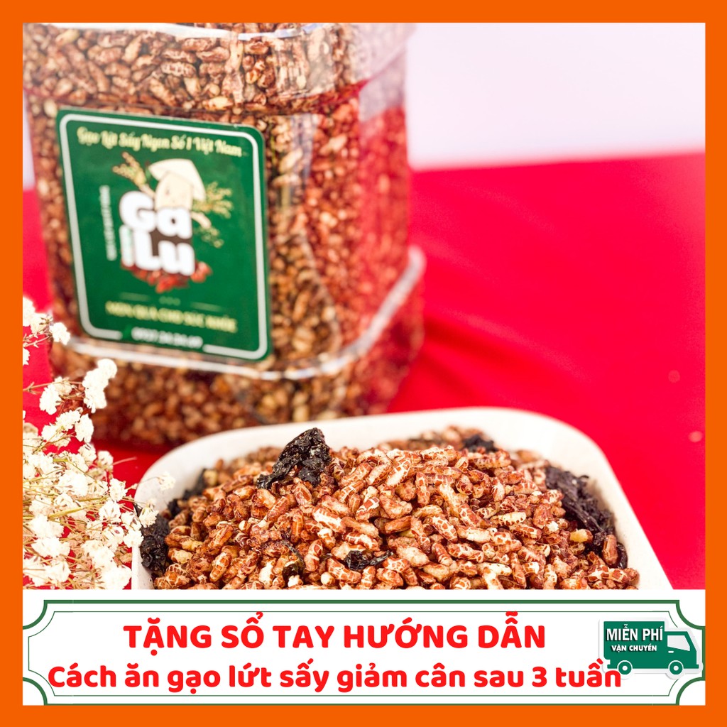 3 Hũ(Túi) Gạo Lứt Sấy Rong Biển Galu 500gram + 2 Chai Gạo 120gram + Tặng sổ tay hướng dẫn cách ăn giảm cân sau 3 tuần.