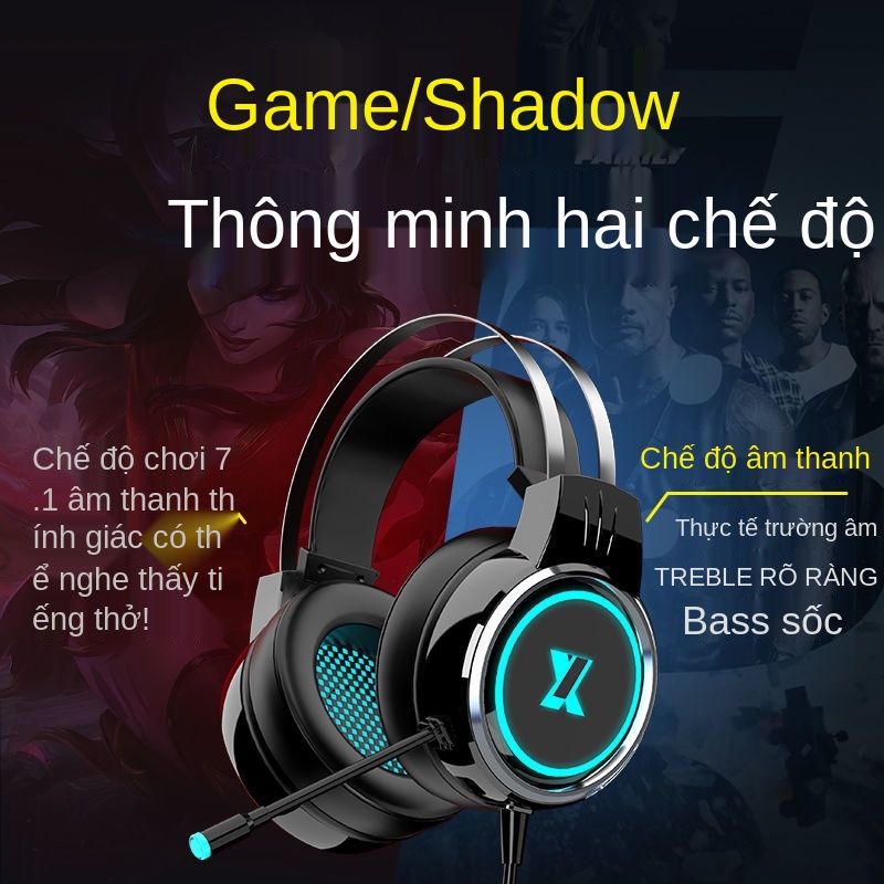 ▽►PUBG/GLQM có dây Tai nghe gaming Mic rất chuyên nghiệp Máy tính gắn đầu chơi game dụng để bàn quán cà phê internet điệ