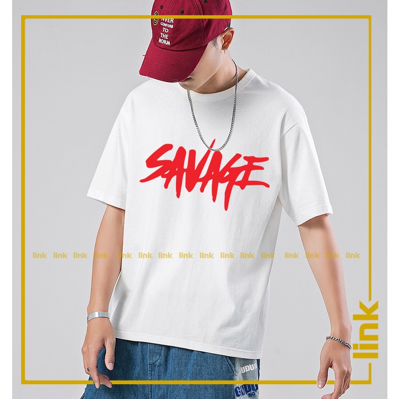 Áo tay lỡ Savage ngầu trước ngực dáng rộng unisex