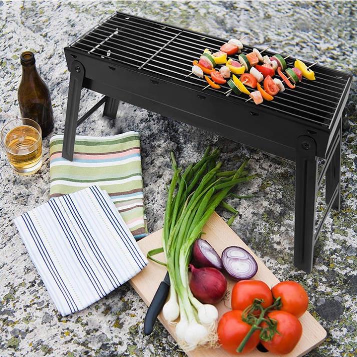 Bếp Nướng Than Hoa Dài Chống Khói Hình Chữ Nhật Portable Barbecue