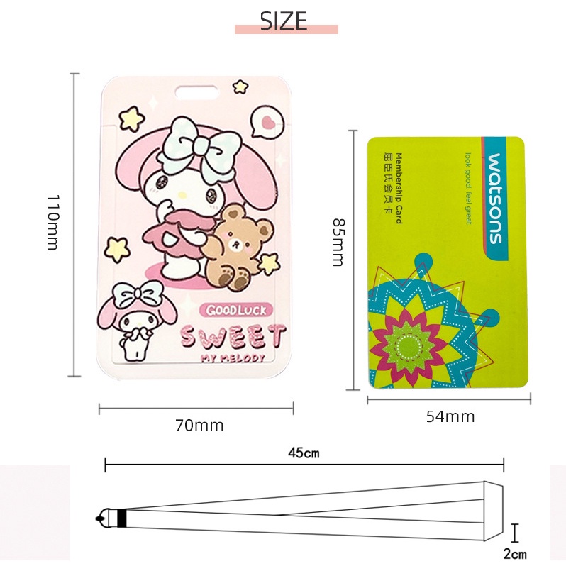 Dây Đeo Thẻ Dài Họa Tiết Hoạt Hình Melody Xinh Xắn