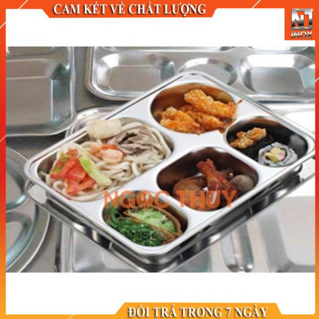 Khay cơm phần 5 ngăn inox cao cấp