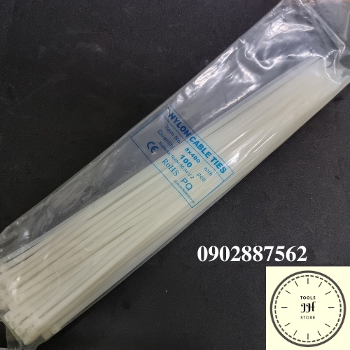 dây rút nhựa 8x400 có 2 màu trắng đen