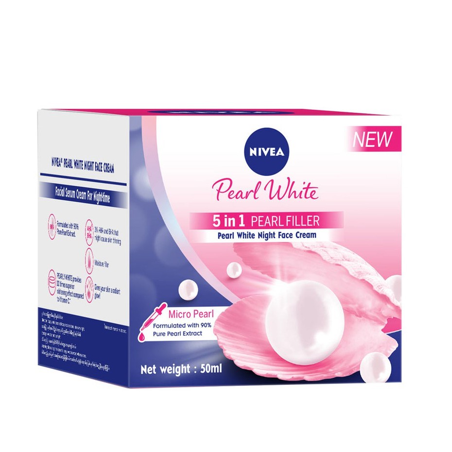 Kem dưỡng trắng da và se khít lỗ chân lông Nivea ban đêm 50ml