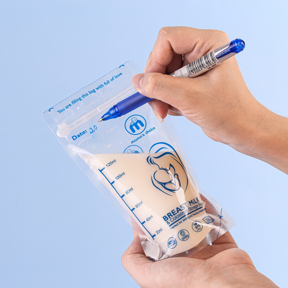 Hộp 30 túi trư sữa, túi đựng sữa mẹ MAMA'S CHOICE 120ML 100% không BPA và DEHP