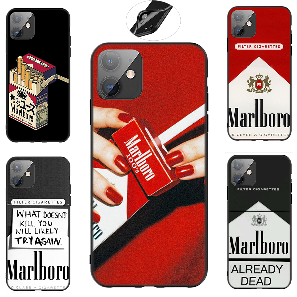 Ốp điện thoại mềm in hình thuốc lá Marlboro 61SF cho iPhone 12 Mini 11 Pro Max 12mini